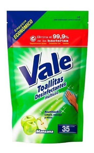 Toallas Desinfectantes Multiuso Vale Manzana (doypack)