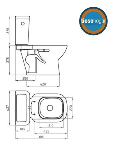 Imagen 4 de 10 de Combo Inodoro Largo Deposito Dual Tapa Bidet Ferrum Bari