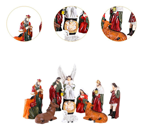 D Juego De 11 Figuras De Belén De Navidad, Esculturas De