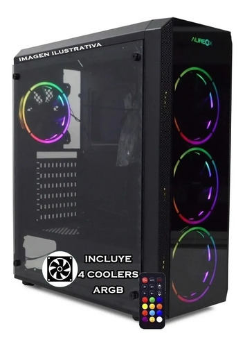 Gabinete Rgb Pc Gamer Aureox Arx 335g Fan Mid Tower Pcreg