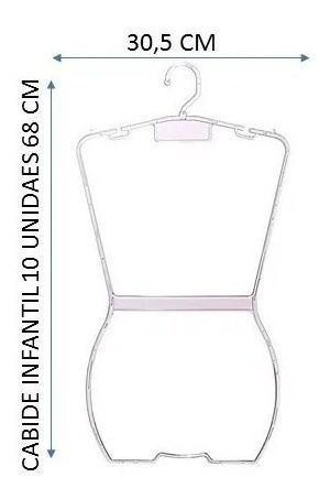 Cabide Acrílico Silhueta Collant Infantil Transparente 10 Un