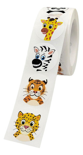 * Pegatinas De Animales En Rollo 500 Uds Pegatinas Redondas
