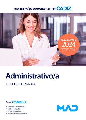 Libro Administrativo;a Test Temario Diputacion Provincial...