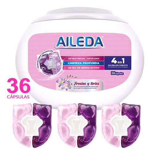 Detergente En Cápsulas + Suavizante Aroma Ropa Aileda 36pcs
