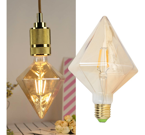 Bombilla Led De Filamento E27, Estilo Retro, Forma De Pirámi