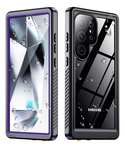 Funda 360 Para Samsung Galaxy S24 Ultra Borde Negro Violeta