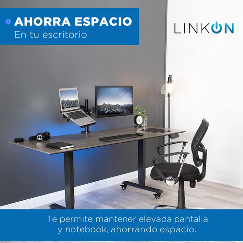 Soporte Brazo Doble Para Monitor Notebook Linkon Escritorio