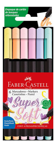 Marcadores Pastel Faber Castell Super Soft Punta Pincel X6