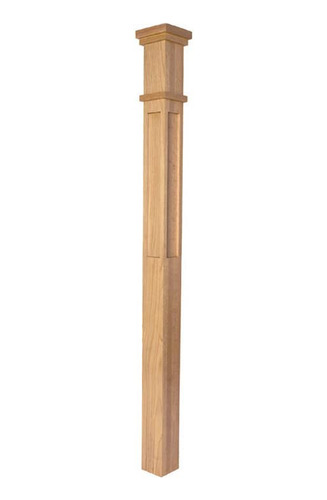 Poplar Box Newel Post 3.5  Estilo Casa Campo Escalera