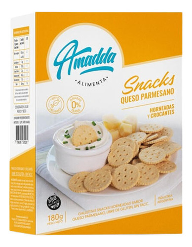 Snacks Sabor Queso Parmesano Amadda 180 Gr