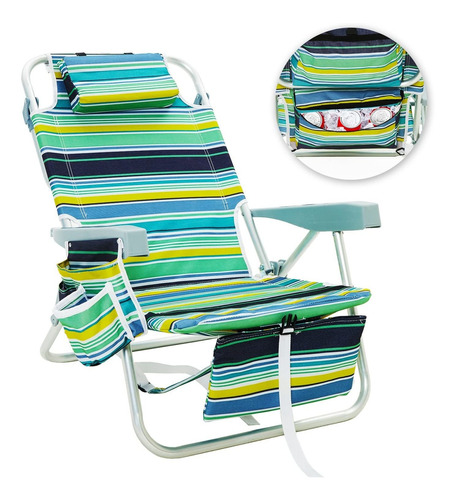 Bluu Backpack Beach Chairs For Adults 5 Position Lay Low