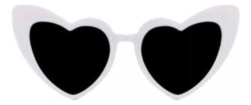 5 Lentes Anteojos Corazon Marco Blanco Cotillon