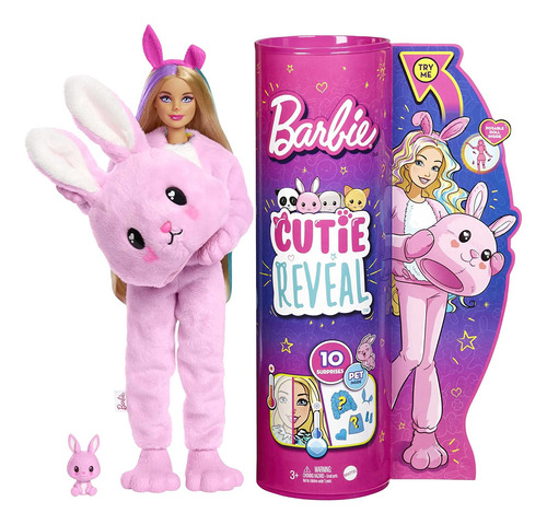 Barbie Cutie Reveal Bunny Muñeca C/disfraz 10 Sorpresas 