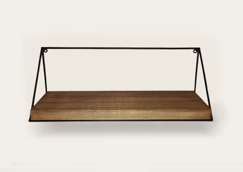 Estante Industrial Vintage 60cm Madera Y Hierro Negro