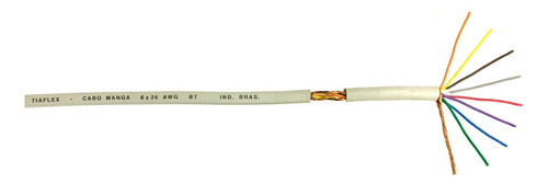 Cabo Manga Bege 8x26 Awg Com Blindagem 1m - 1 Metro Nfe