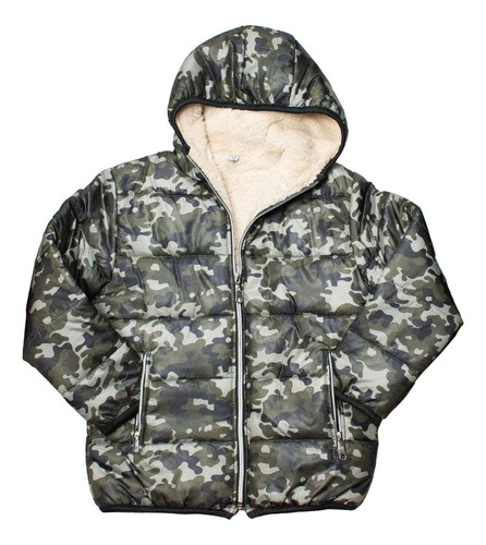 Campera Microfibra Camuflada Interior Corderito