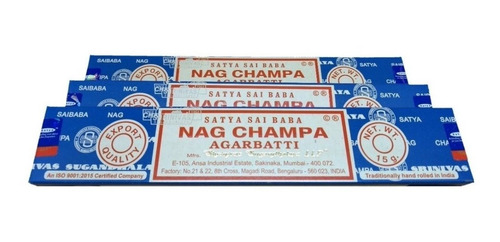 Imagem 1 de 4 de Incenso Indiano Nag Champa Satya Sai Baba 3cxd15gr+binde