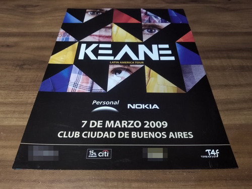 (pd848) Publicidad Keane Club Ciudad * 2009