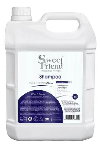 Shampoo Morango C/ Champagne Sweet Friend Prof Clean 5 L