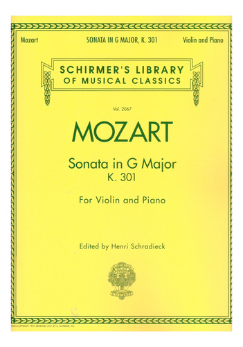 W.a. Mozart: Sonata In G Major K.301 For Violin And Piano.