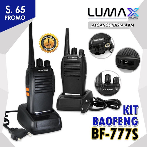 Kit Radios Motorola Baofeng Bf-777s 400-470mhz 5w/16 Canales