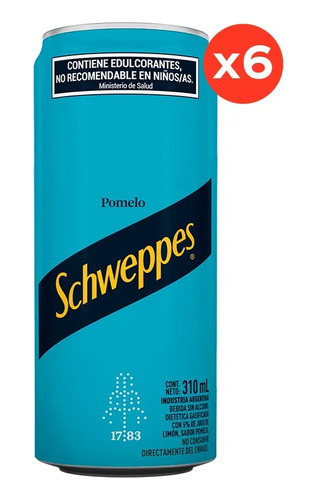 Schweppes Pomelo Lata 310ml Pack X 6 Unidades