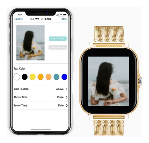 Smartwatch Gloryfit Android Com Duas Pulseiras - Gold