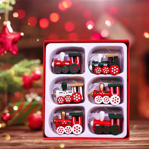 5 X 6 Uds Mini Juego De Tren De Navidad Colgante Para
