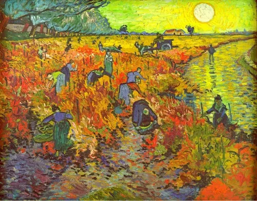 Cuadros Van Gogh El Viñedo Rojo 75x90 En Bastidor