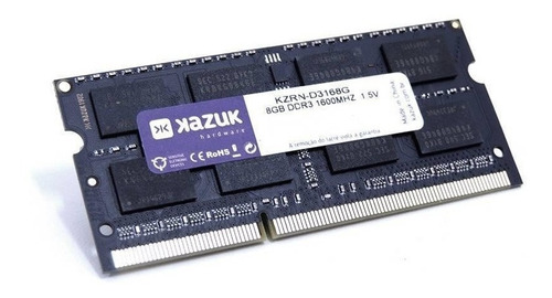Memória RAM color preto  8GB 1 Kazuk KZRN-D3168G