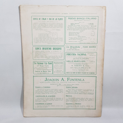 Antigua Revista La Gaceta 1918 Argentina Mag 62482 (Usado)