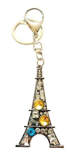 Llavero Metal Plateado Torre Eiffel Alta Decoración Mod 1