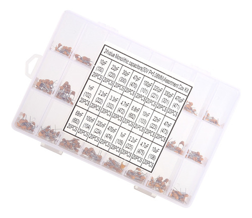 Kit De Condensadores Cerámicos Multicapa, 480 Piezas, 24 Vál