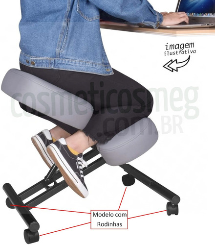 Imagem 2 de 6 de Cadeira Ergonômica De Joelho Postural Kneeling, Com Rodinhas