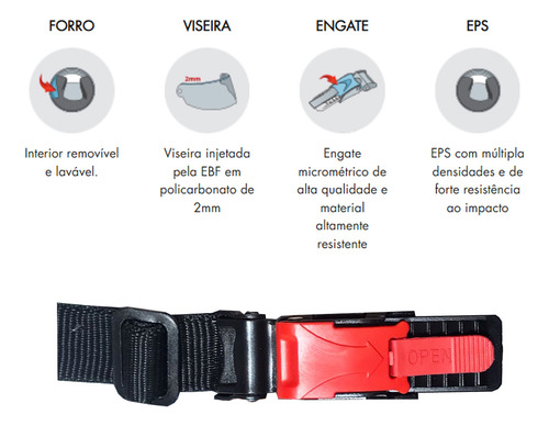 Capacete Unissex Ebf Fast E08 Robocop Preto Laranja Tam 60