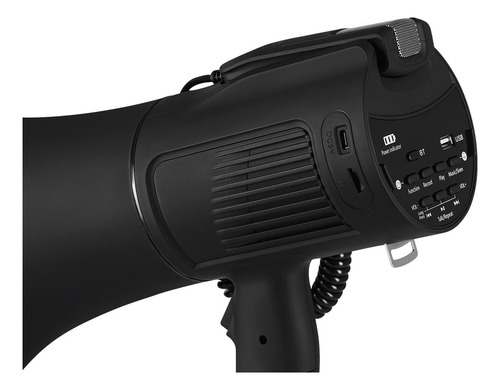 Megafono Recargable Mitzu Meg-680bk 25w 800m Alcance Negro