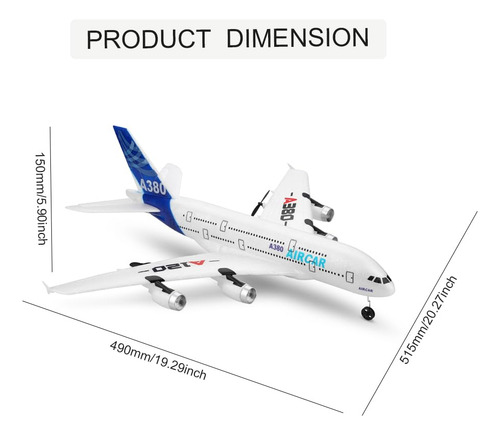 Avión Rc A120-aircar Modelo A380 Wltoys Control Remoto 2.4 G Color
