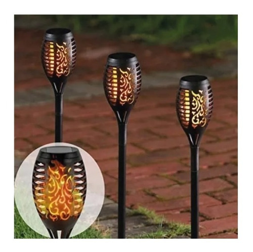 Imagen 7 de 10 de Pack X4 Lampara Luces Solares Antorchas Led Estaca