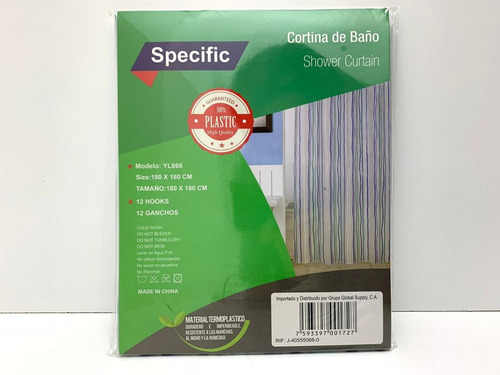 Cortina Baño Gancho Plastico Specific Sy. 0794 Xavi