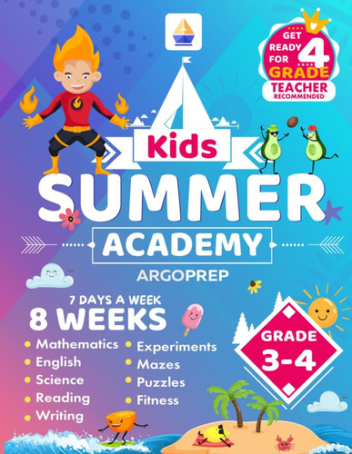 Libro Kids Summer Academy By Argoprep Grades 3-4: 12 Edicion