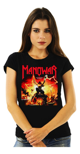 Polera Mujer Manowar The Triumph Of Steel Metal Impresión Di