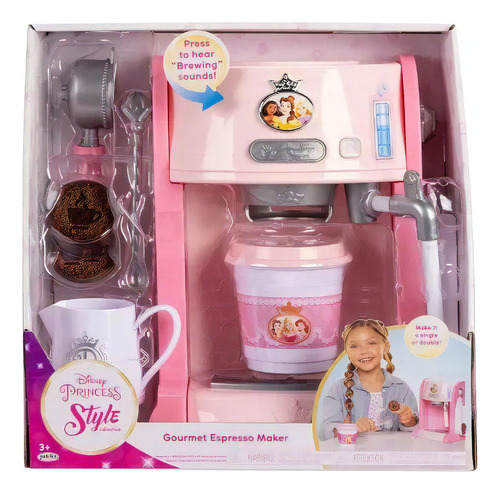 Cafetera De Juguete Expreso Gourmet Estilo Princesas Disney Color Rosa