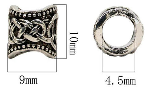 Cuentas De Pelo Anillo Mujeres Trenzas Luhn Cuentas De Plata