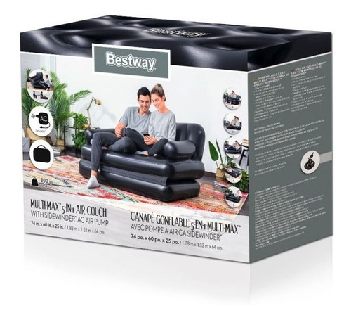 Sillón  Sofa Cama Inflable Bestway 5 En 1 Modelo 75054