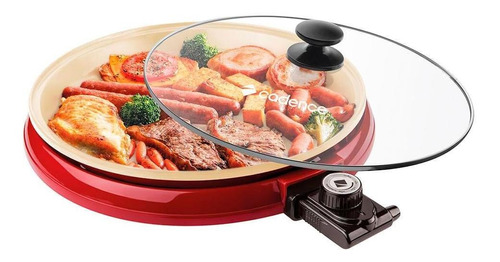 Multi Grill Cadence Ceramic Pan 1200w 35cm Vermelha - Grl350