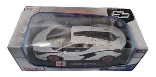 Vehículo A Escala Lamborghini Sian Fkp 37 Blanco Escala 1:18