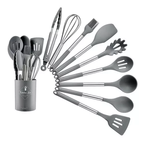 Juego de utensilios de cocina de acero inoxidable de 14 piezas, juego de  ollas y sartenes de acero inoxidable, juego de utensilios de cocina, mango