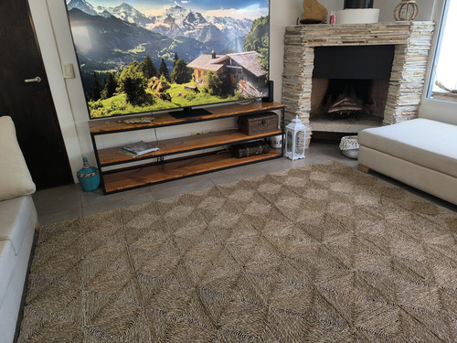Alfombra Seagras 180x210 Cm Ancho 180 Cm Color Yute Diseño De La Tela Geométrica Largo 210 Cm