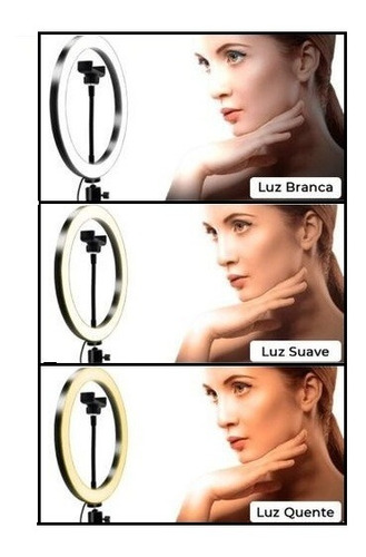 Ring Light 26 Cm Led Iluminaçaõ Profissional Tripé 2,10m