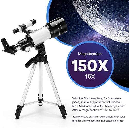 Telescopio Astronómico Zoom 150x Ajustable Trípode Mochila T